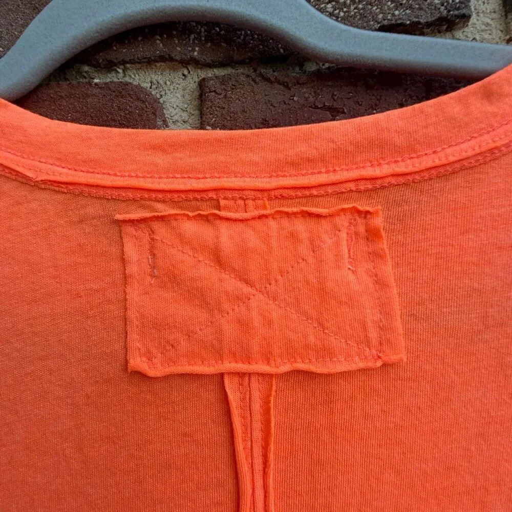 Free People X We The Free Vella Pocket Burnout Oversized Tee orange S NWOT
